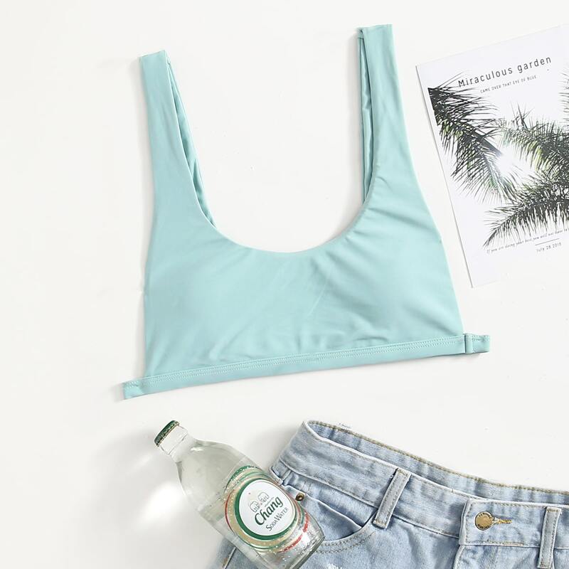 

Scoop Neck Bikini Top, Baby blue