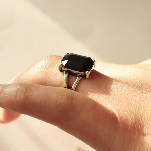 

Rhinestone Decor Ring, Gold