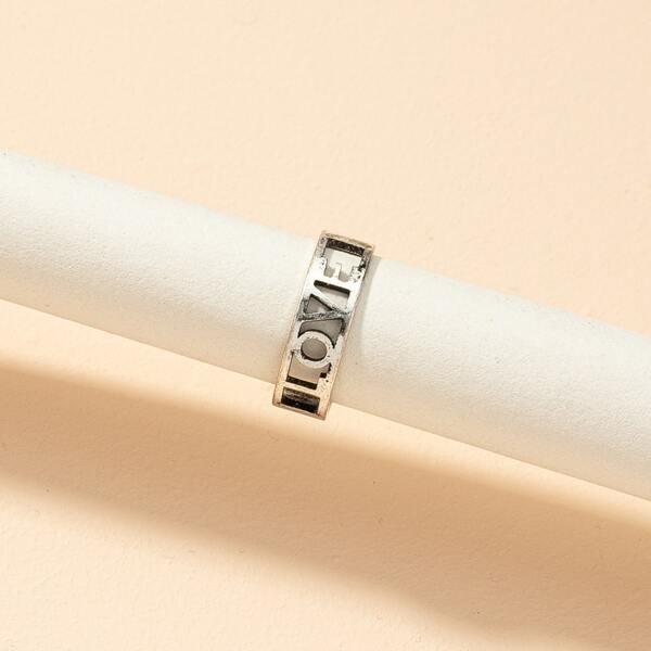 

Letter Detail Hollow Cuff Ring, Silver