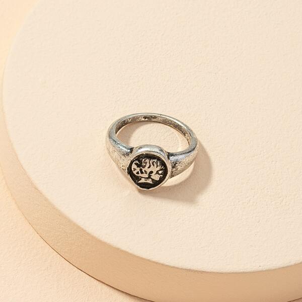

1pc Vintage Ring, Silver