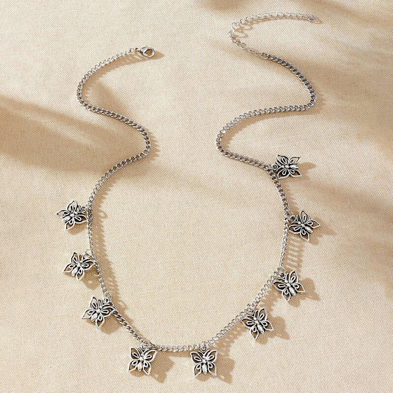 

Butterfly Charm Necklace, Silver