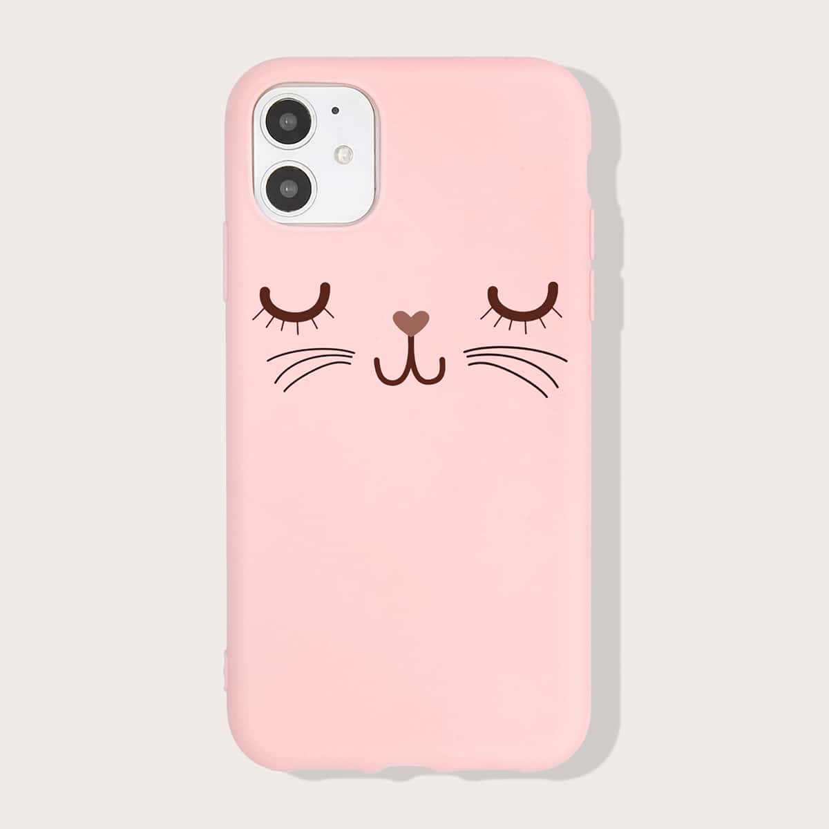 

Cat Pattern iPhone Case, Pink