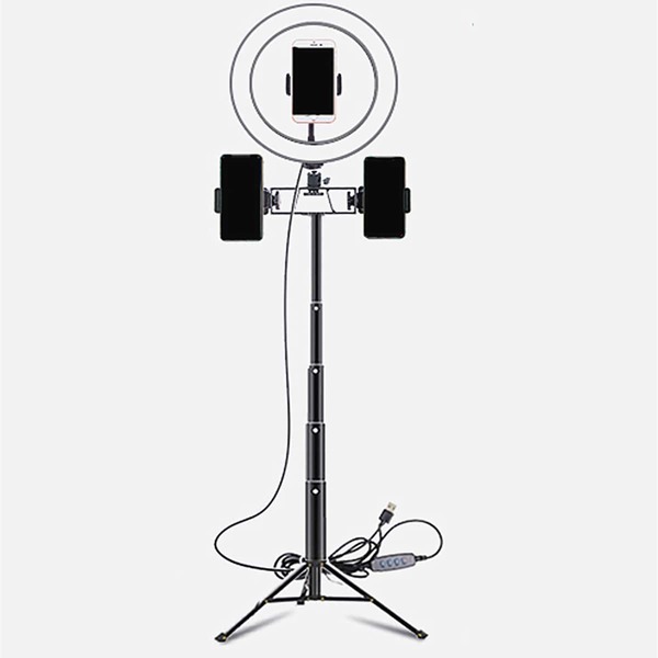 

Multiple Devices Holder With Selfie Ring Light, Black