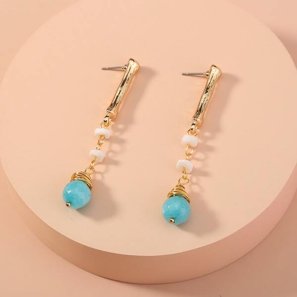 

Stone Charm Drop Earrings, Multicolor