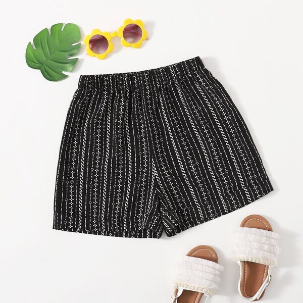 

Girls Graphic Print Shorts, Black