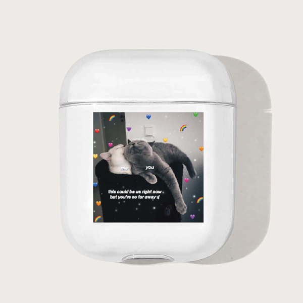 

Cute Cat Clear Airpods Case