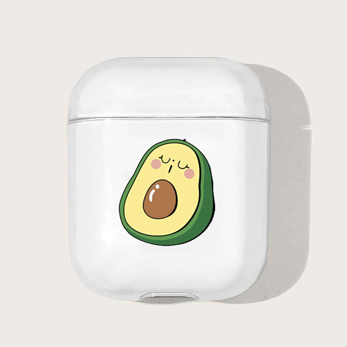 

Cartoon Avocado Print Clear Airpods Case