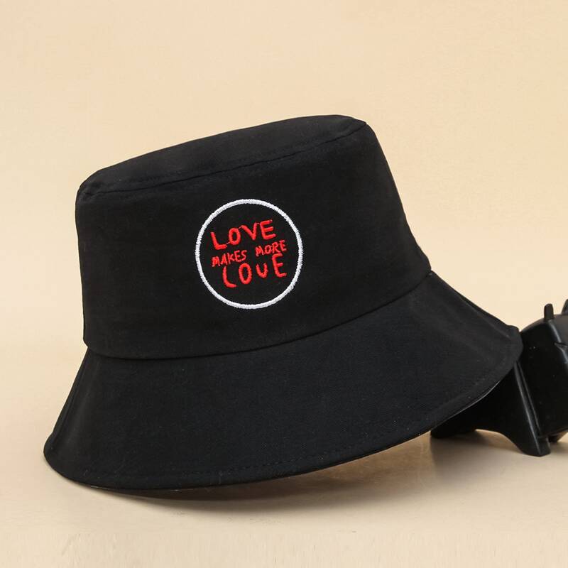 

Slogan Graphic Bucket Hat, Black