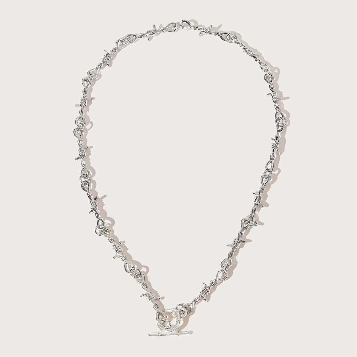 

Knot Design Necklace, Silver