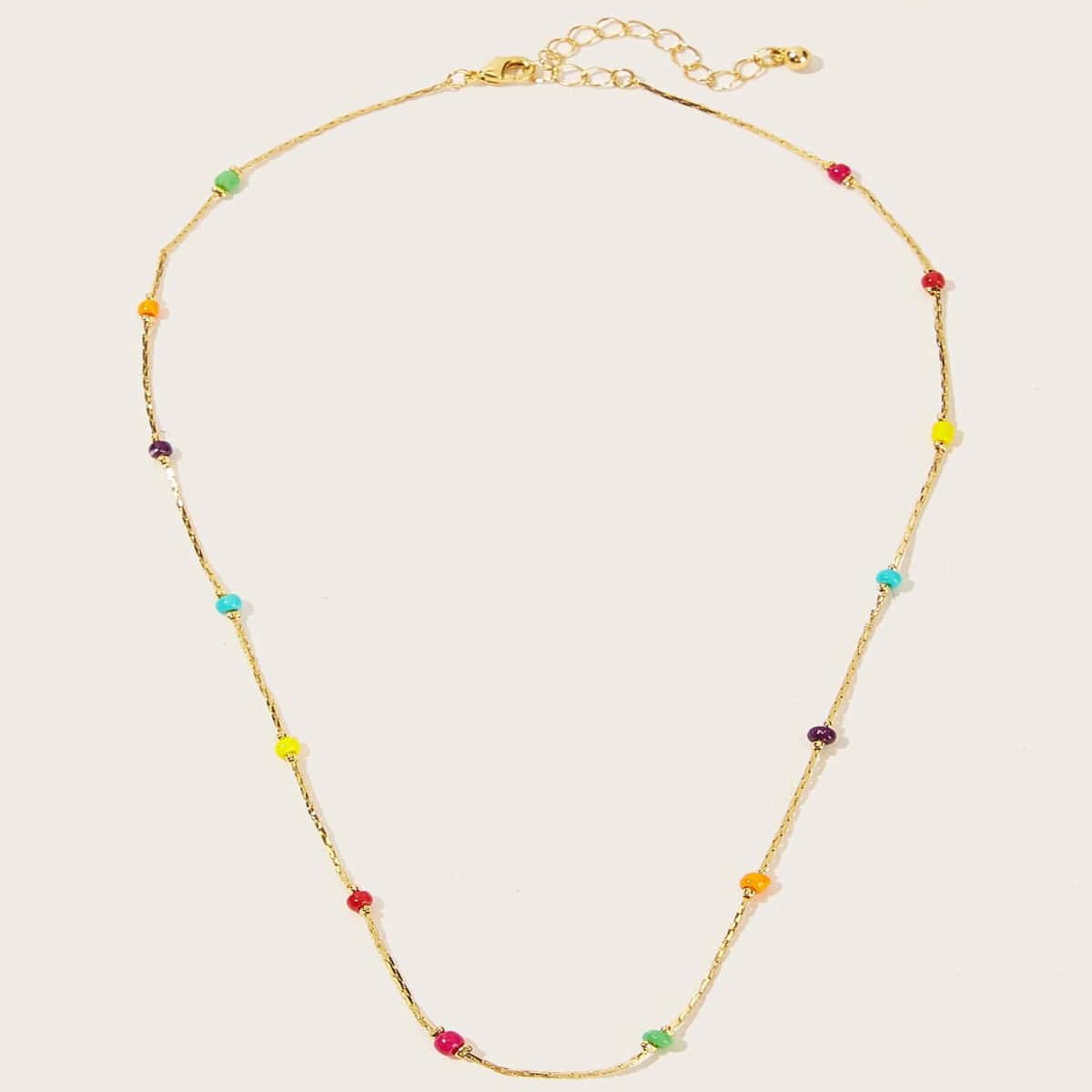 

Colorful Beaded Necklace, Multicolor