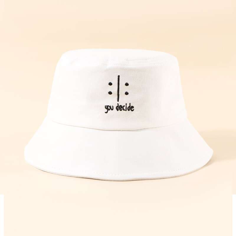 

Slogan Graphic Bucket Hat, White