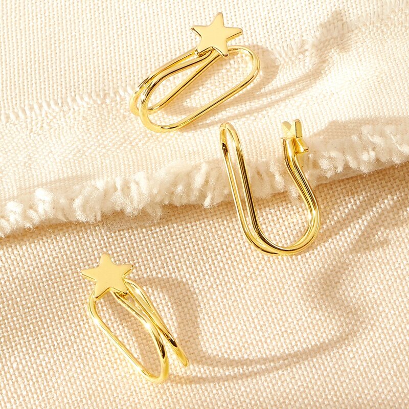 

3pcs Star Ear Cuff, Gold