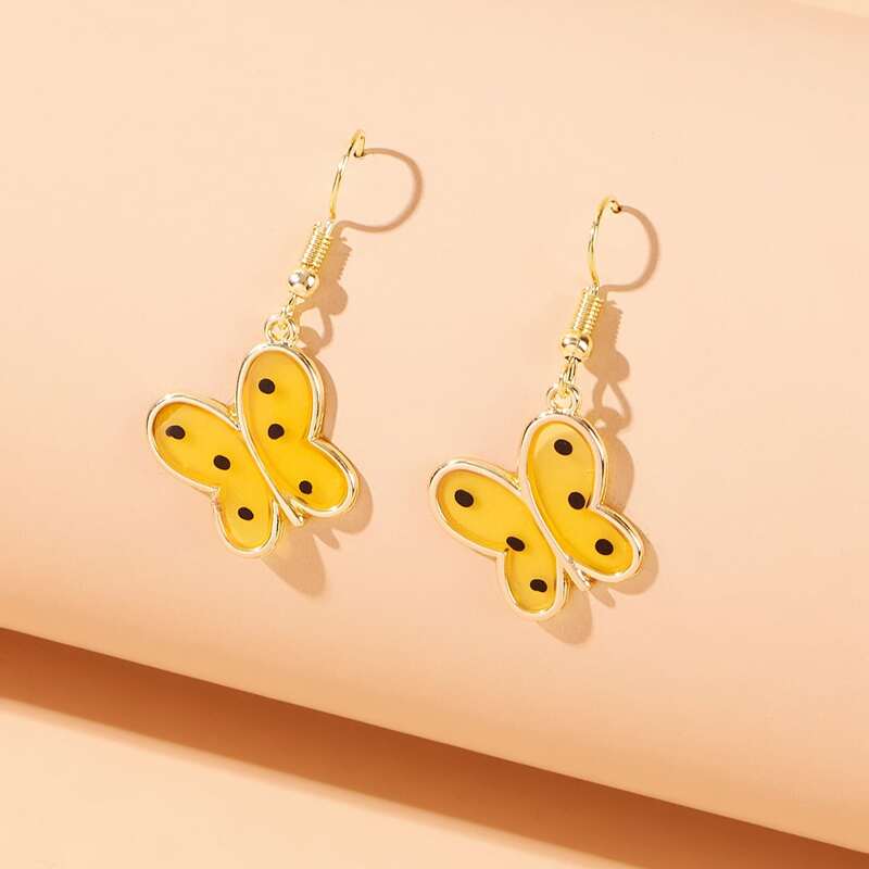 

Butterfly Drop Earrings, Yellow