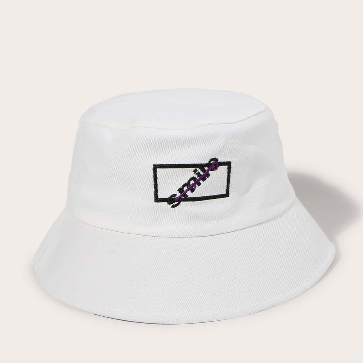 

Letter Graphic Bucket Hat, White