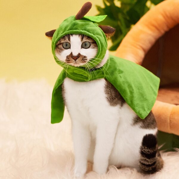 

1pc Avocado Design Pet Costume & 1pc Pet Hat, Green