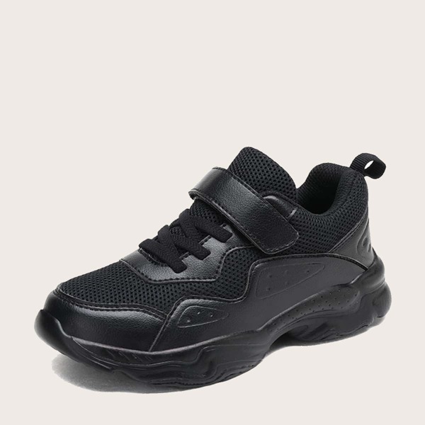 

Boys Velcro Strap Mesh Sneakers, Black