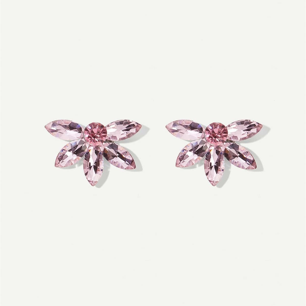 

Rhinestone Floral Stud Earrings, Pink