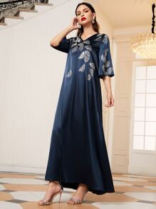 Al Najma Váy Ả Rập Pha lê kim cương Bộ lạc Hấp dẫn - Màu xanh hải quân - Xem 3