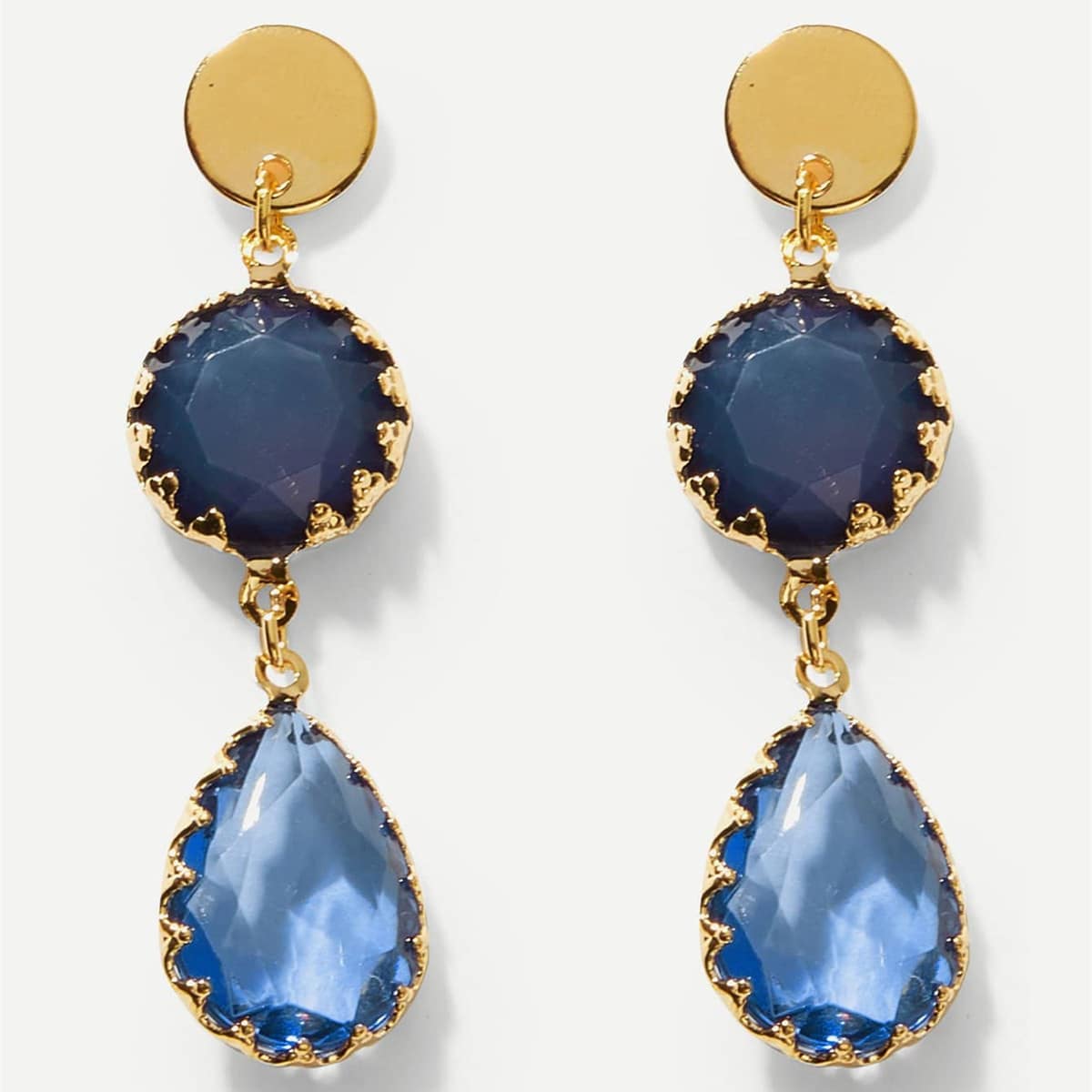

Rhinestone Water Drop Earrings, Royal blue