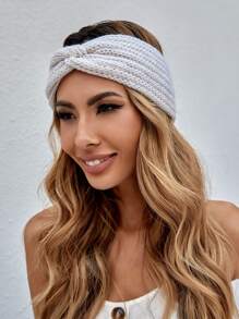 2 件针织宽头带休闲发带头巾头带吸汗带 - 彩色 - 查看 7