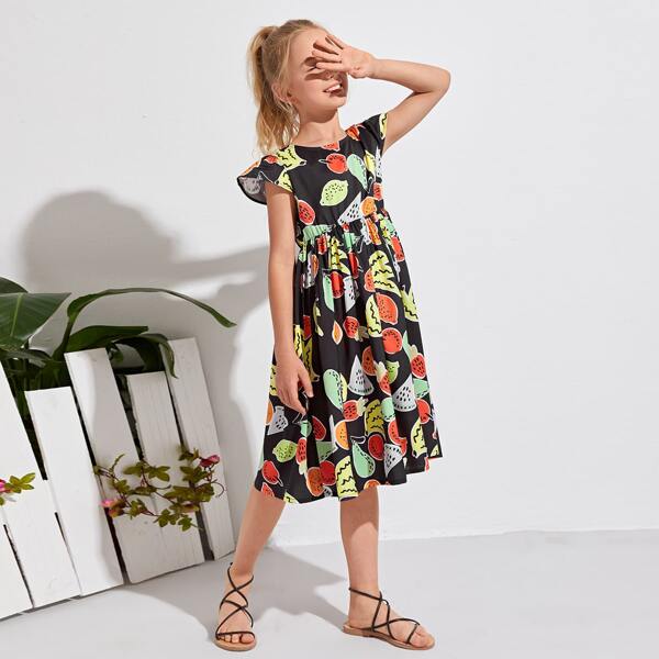 

Girls Allover Fruit A-line Dress, Multicolor