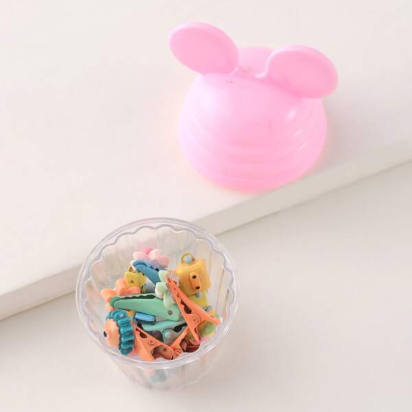 

10pcs Girls Flower Decor Hair Clip, Multicolor