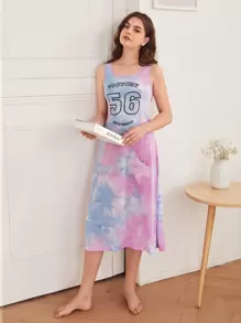 SHEIN Unity 字母圖案紮染睡衣 - 彩色 - 查看 1