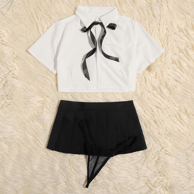 

4pack School Girl Costume, Black and white
