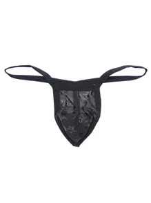 Men Solid Lace Jockstrap