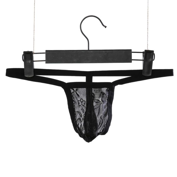 

Men Solid Lace Jockstrap, Black