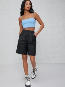 SHEIN Essnce Top corto de tirante unicolor - Celeste - Ver 5