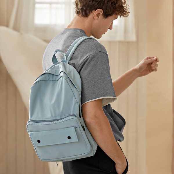 

Men Pocket Front Backpack, Blue