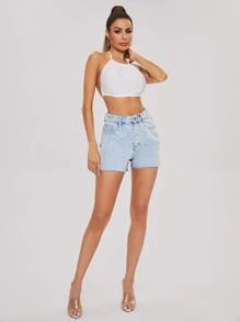 SHEIN High-Waisted Denim Mom Shorts