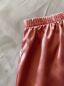 Bộ đồ ngủ bằng vải satin - Màu hồng gỉ - Xem 3