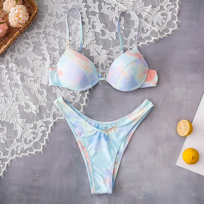 

Tie Dye Underwire Bikini Swimsuit, Multicolor