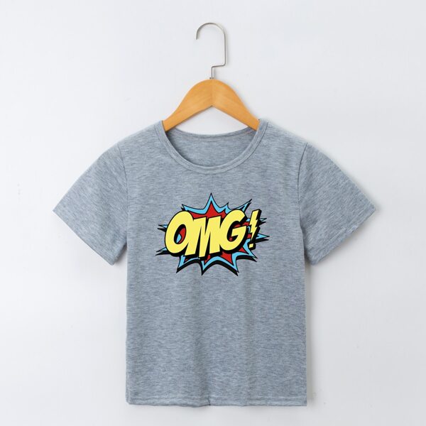 

Toddler Boys Letter Graphic Tee, Grey