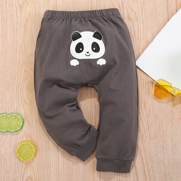 

Baby Unisex Panda Print Sweatpants, Brown