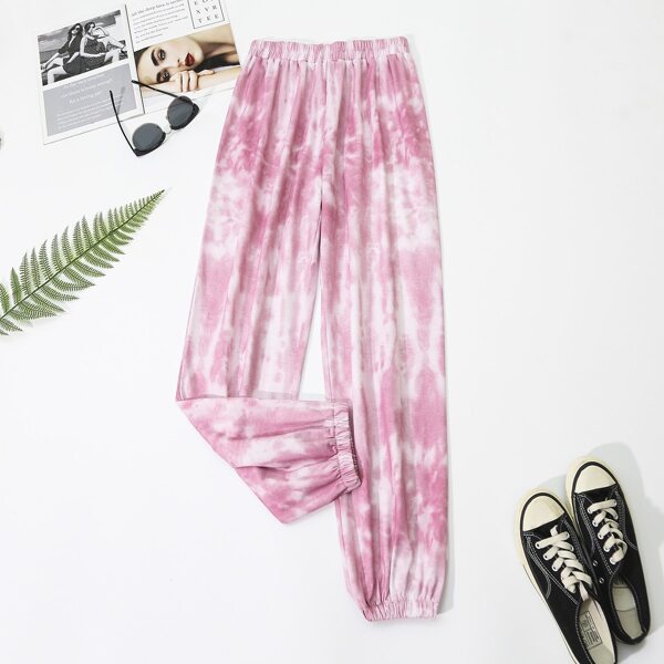 

Tie Dye Elastic Waist Sweatpants, Pink