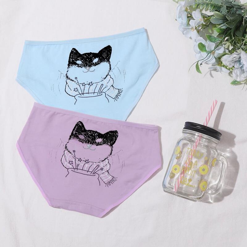 

2pack Cartoon Graphic Panty Set, Multicolor