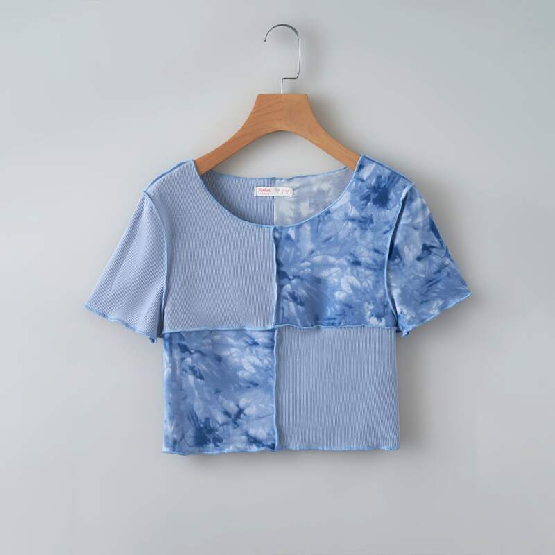 

Tie Dye Crop Tee, Blue