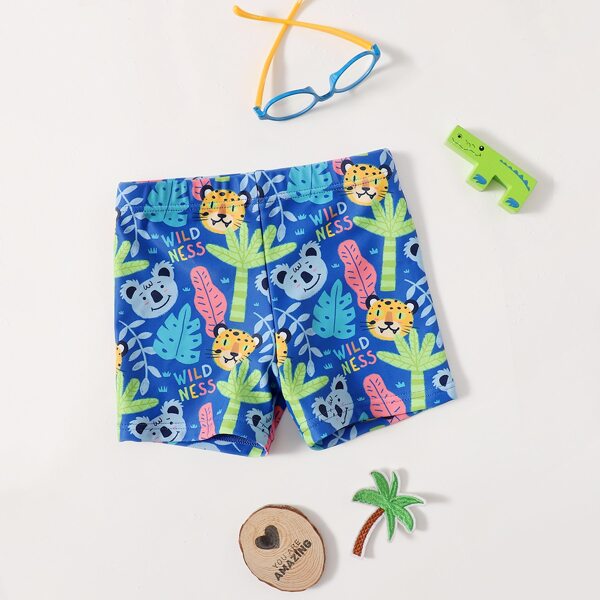 

Toddler Boys Cartoon Graphic Swim Trunks, Multicolor