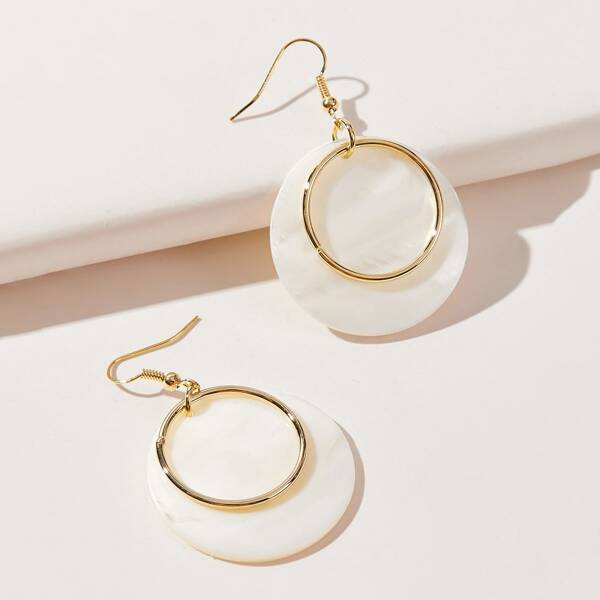 

ROUND DROP EARRINGS, Gold