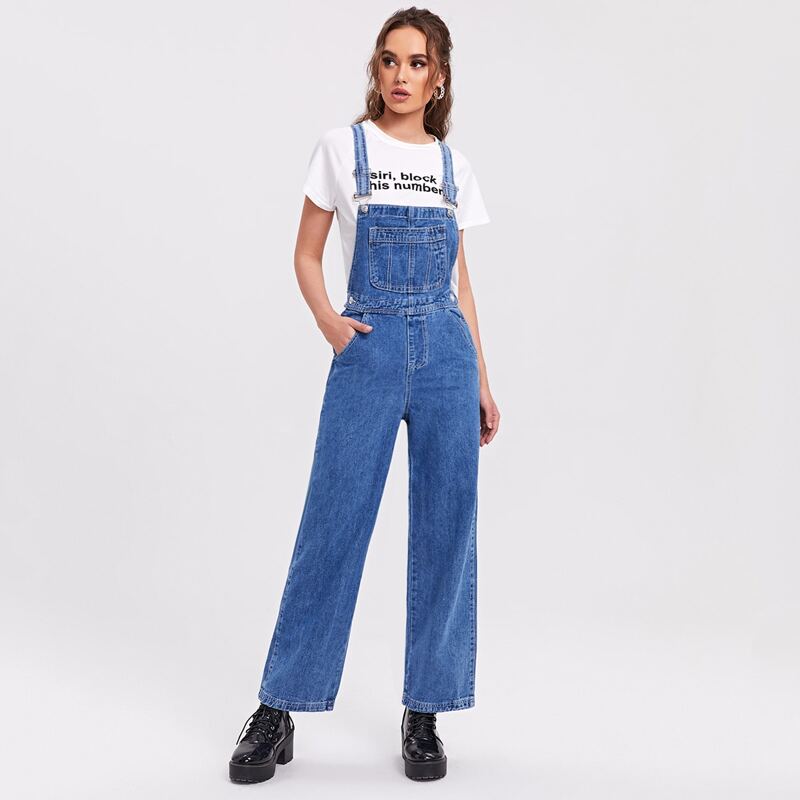 

Pocket Front Denim Overall, Medium wash