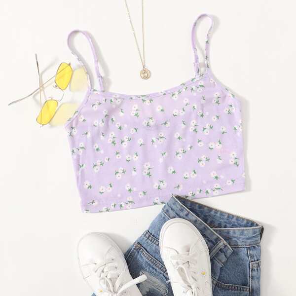 

Ditsy Floral Cami Top, Lilac purple