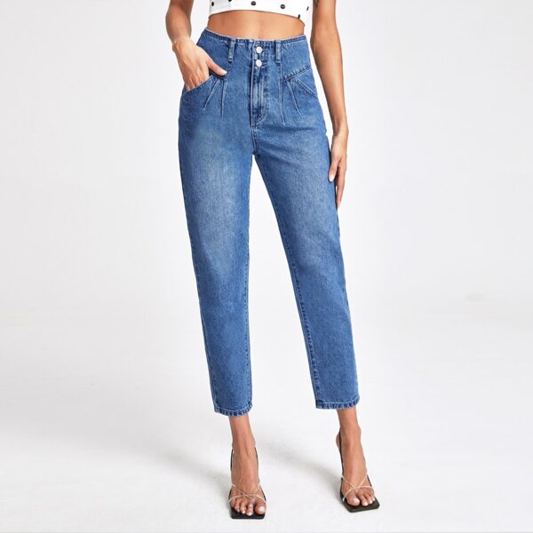 

Vintage 90s High-Waist Denim Mom Jeans, Medium wash