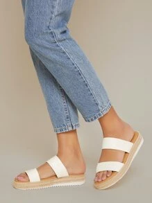 SHUZIA Twin Band Open Toe Platform Sandals