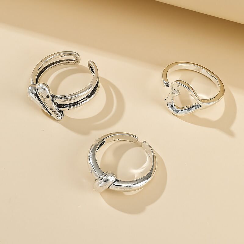 

3pcs Heart Ring, Silver