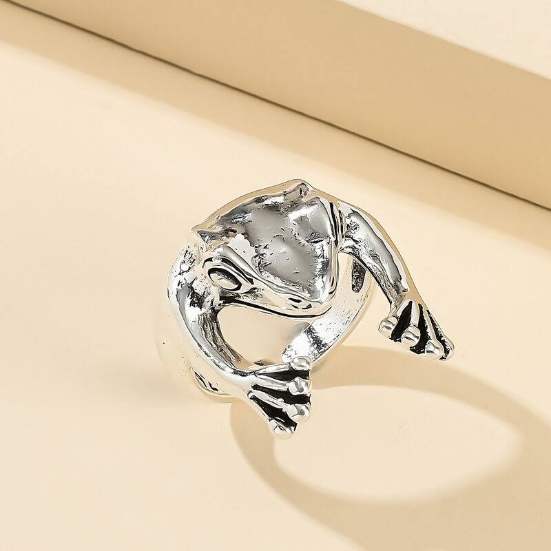 

Frog Cuff Ring, Silver