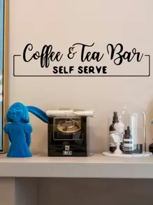 Slogan Graphic Wall Sticker - Black - View 1