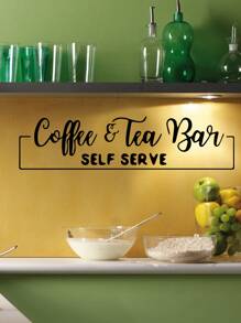 Slogan Graphic Wall Sticker - Black - View 3